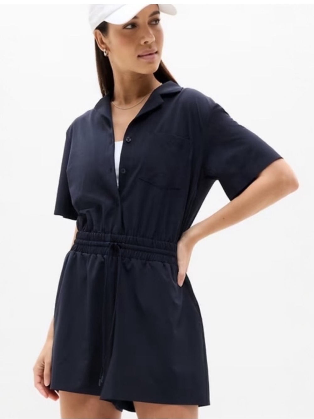 Athleta Avenue Romper Navy Size L